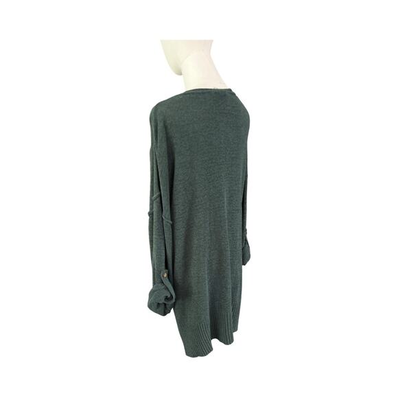 She + Sky Green Knit Henley Loose Knit Pullover Sweater Women’s Size Large - Picture 4 of 7